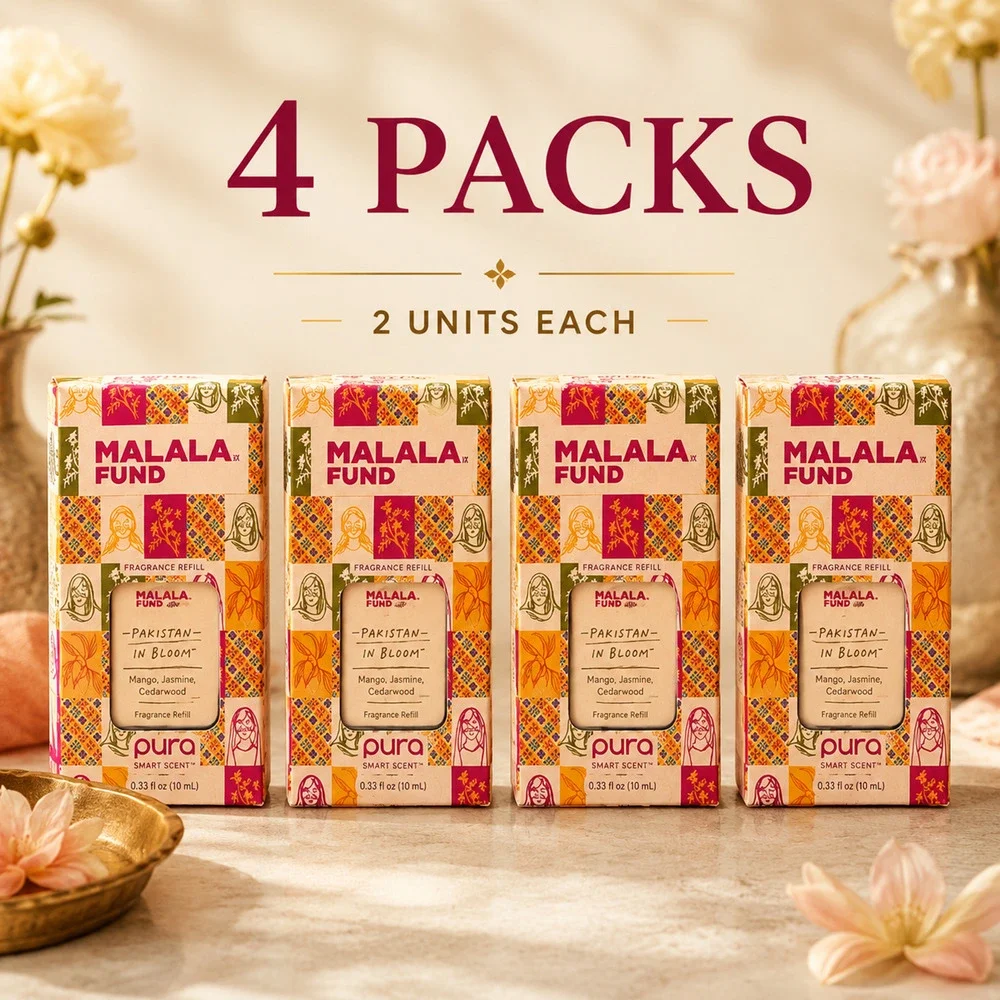 Pura Malala Fund Pakistan in Bloom Fragrance Refill 4 Pack 10mL Each New